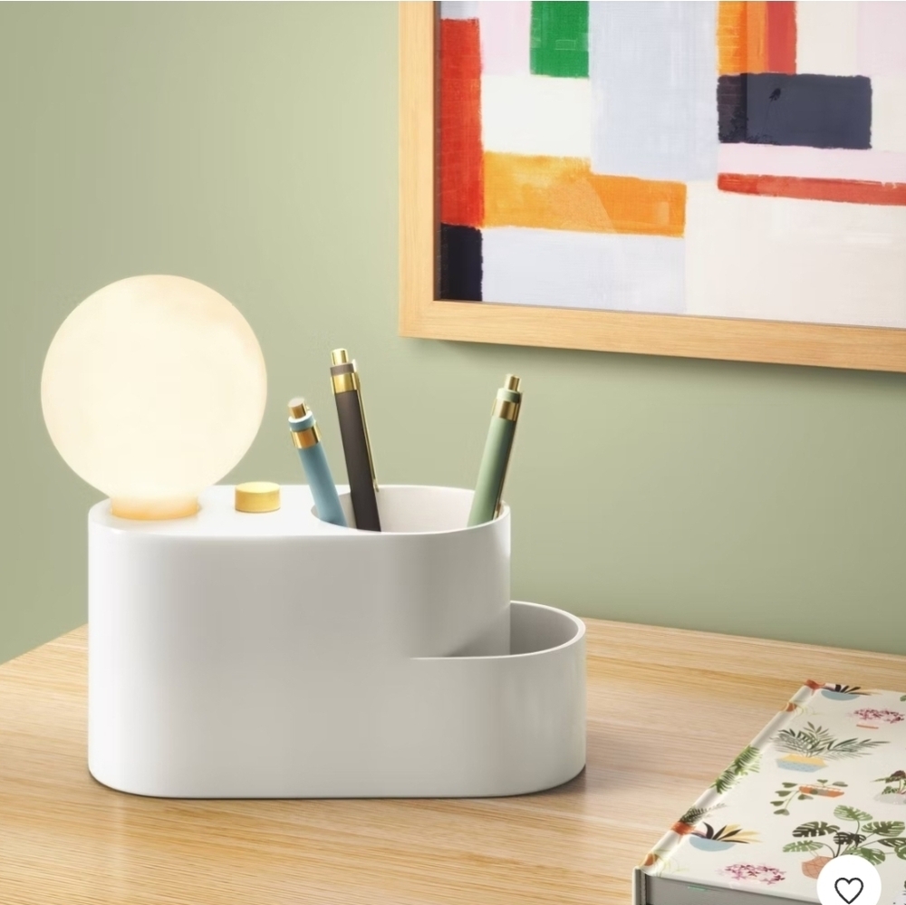 Room Essentials White Orb Organizer Lamp